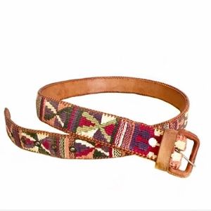 BoHo Embroidered Leather Belt